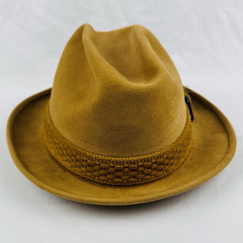 Vintage Biltmore Golden Pheasant Velour Fedora Hat Camel Tan 7 1/8 Canada